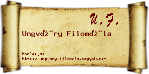 Ungváry Filoméla névjegykártya